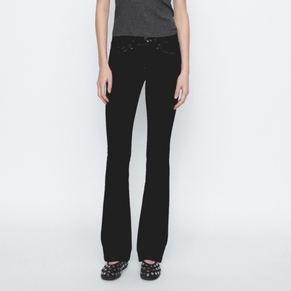 MASSIMO DUTTI Bootcut Mid Rise Black Jeans